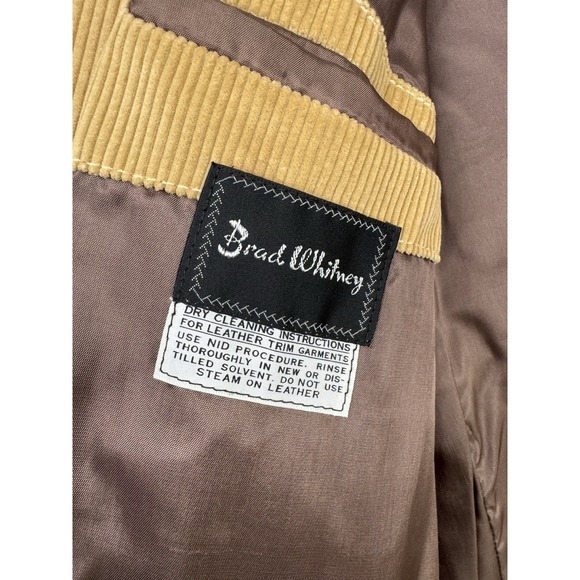 Vintage Brad Whitney Corduroy Sport Coat Mens 44 Suede Leather Western Jacket - Picture 3 of 11
